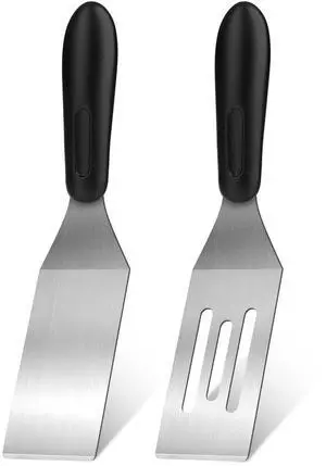 Stainless Steel Mini Spatula (2PC),Small Turners for Cake Brownies Pancakes | Metal Spatula for Cooking with Heat Resistant Handle,Metal Spatulas for kitchen use for LasagnaCake and Cookie Stainless Steel Mini Spatula (2PC),Small Turners for Cake Brownies Pancakes | Metal Spatula for Cooking with Heat Resistant Handle,Metal Spatulas for kitchen use for LasagnaCake and Cookie