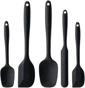 Silicone Spatula Set,5 Piece Food Grade Rubber Spatulas,Black | Spatulas Silicone Heat Resistant for Baking,Cooking,and Mixing High Heat Resistant Non Stick Dishwasher Safe BPA-Free Silicone Spatula Set,5 Piece Food Grade Rubber Spatulas,Black | Spatulas Silicone Heat Resistant for Baking,Cooking,and Mixing High Heat Resistant Non Stick Dishwasher Safe BPA-Free