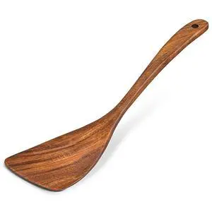 Wooden Spatula for Cooking, Acacia Wood Flat Frying Spatulas, Long Handle Spatula Turner for Non Stick Pans, Non-Scratch, Wooden Kitchen Utensils for Cooking, Frying, Baking Wooden Spatula for Cooking, Acacia Wood Flat Frying Spatulas, Long Handle Spatula Turner for Non Stick Pans, Non-Scratch, Wooden Kitchen Utensils for Cooking, Frying, Baking