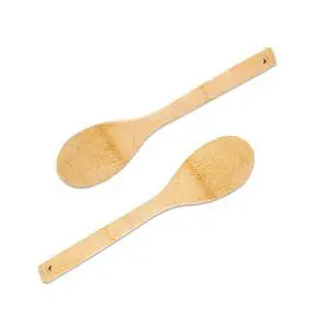 Wooden Spoons for Cooking, Bamboo Nonstick 12" Kitchen Utensils, 2-Piece Wooden Spoons for Cooking, Bamboo Nonstick 12" Kitchen Utensils, 2-Piece
