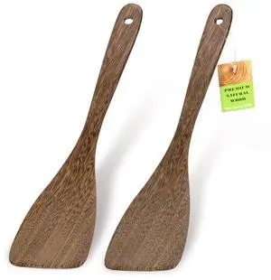2PCS Wooden Spatula, 12.8IN Wooden Flat Frying Spatulas, Long Handle Wood Turner for Non-Stick Cookware, Natural Wood Cooking Utensils, Healthy, Sturdy & Heat-Resistant 2PCS Wooden Spatula, 12.8IN Wooden Flat Frying Spatulas, Long Handle Wood Turner for Non-Stick Cookware, Natural Wood Cooking Utensils, Healthy, Sturdy & Heat-Resistant