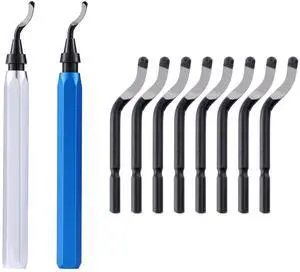 2 Pcs Deburring Tool +10 Pcs BS1010 High Speed Steel Blades for Metal Resin PVC Pipes Copper Plastic 3D Printed Edges, Plumbing 3D Printing Burr Removal Reamer Tool, Silvery& Blue 2 Pcs Deburring Tool +10 Pcs BS1010 High Speed Steel Blades for Metal Resin PVC Pipes Copper Plastic 3D Printed Edges, Plumbing 3D Printing Burr Removal Reamer Tool, Silvery& Blue