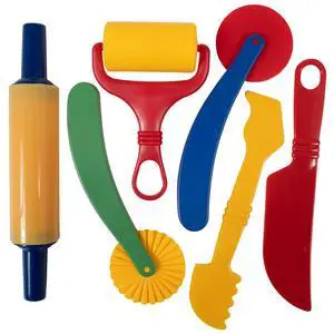 Dough Tools, Set of 6 Play Dough Accessories | Roll, Cut, Mold and Flatten, Chunky Art Supplies for Toddler Crafts Dough Tools, Set of 6 Play Dough Accessories | Roll, Cut, Mold and Flatten, Chunky Art Supplies for Toddler Crafts