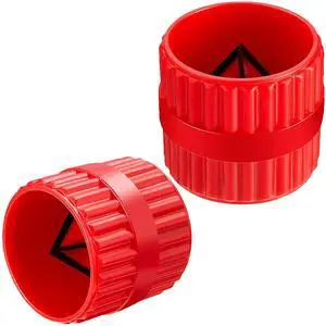 Pipe & Tube Deburring Reamer, Inner-Outer Chamfer Tool, Red | 2-Pack, for PVC/PPR/Copper/Brass/Aluminum, 3/16" to 1-1/4", Tubing Chamfer, Durable, Easy Deburring Pipe & Tube Deburring Reamer, Inner-Outer Chamfer Tool, Red | 2-Pack, for PVC/PPR/Copper/Brass/Aluminum, 3/16" to 1-1/4", Tubing Chamfer, Durable, Easy Deburring
