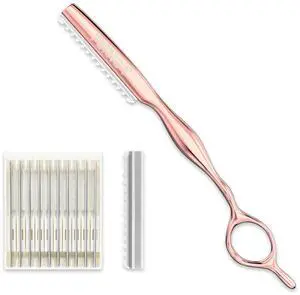 Hair Razors for Cutting Hair, Professional Styling Texturizing Razor, Stainless Steel Thinning Razor Kit with 10 Replacement Blades, Premium Texture Cutting Razor for Salon and Home Hair Razors for Cutting Hair, Professional Styling Texturizing Razor, Stainless Steel Thinning Razor Kit with 10 Replacement Blades, Premium Texture Cutting Razor for Salon and Home