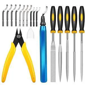 3D Print Deburring Tool Set with 11pc High Speed Steel Multipurpose Blades Removing Burr 5Pcs Needle File 1pc Micro Wire Cutter for 3D Printed Edges Metal Resin Copper Plastic PVC Pipes 3D Print Deburring Tool Set with 11pc High Speed Steel Multipurpose Blades Removing Burr 5Pcs Needle File 1pc Micro Wire Cutter for 3D Printed Edges Metal Resin Copper Plastic PVC Pipes