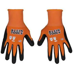 60672 Work Gloves, Knit Dipped Cut Resistant ANSI A1 Nitrile Coated Gloves, Nylon-Spandex, Touchscreen Capable, Large, 1-Pair 60672 Work Gloves, Knit Dipped Cut Resistant ANSI A1 Nitrile Coated Gloves, Nylon-Spandex, Touchscreen Capable, Large, 1-Pair
