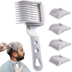 4-in-1 Detachable Fade Comb Set | Designed for Fading, Blending & Layering , Compatible with All Shears & Styling Tools Ideal for Home & Salon Use (Grey) 4-in-1 Detachable Fade Comb Set | Designed for Fading, Blending & Layering , Compatible with All Shears & Styling Tools Ideal for Home & Salon Use (Grey)