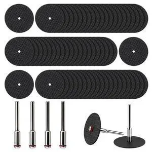 60Pcs Rotary Tool Cut Off Wheel 1-1/4 inch Reinforced Fiberglass Cut Off Wheels and 4Pcs Mandrels 60Pcs Rotary Tool Cut Off Wheel 1-1/4 inch Reinforced Fiberglass Cut Off Wheels and 4Pcs Mandrels
