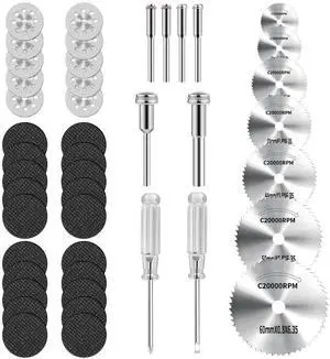 45Pcs Cutting Wheel Kit for Dremel Rotary ToolsDiamond Cutting DiscsHSS Circular Saw, Fiberglass Cut-Off Wheels with 6Pcs Mandrels Rotary Tool Accessories for Cutting Metal, Wood, Stone, PVC 45Pcs Cutting Wheel Kit for Dremel Rotary ToolsDiamond Cutting DiscsHSS Circular Saw, Fiberglass Cut-Off Wheels with 6Pcs Mandrels Rotary Tool Accessories for Cutting Metal, Wood, Stone, PVC
