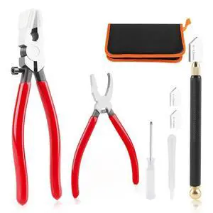 Glass Cutter Kit, Upgrade Glass Running Breaking Pliers, 2-20MM Glass Cutter, Heavy Duty Glass Cutting Tool for Stained Glass, Tiles, Mosaics, Fusing, Cutting and Breaking Glass Cutter Kit, Upgrade Glass Running Breaking Pliers, 2-20MM Glass Cutter, Heavy Duty Glass Cutting Tool for Stained Glass, Tiles, Mosaics, Fusing, Cutting and Breaking