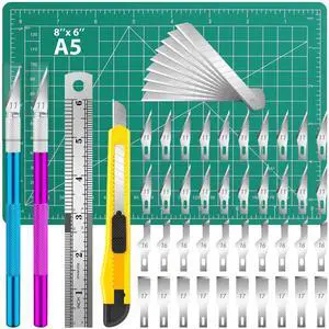 55 PCS Exacto Knife Set, Hobby Knife Kit, A5 Mat & Blades Included | Craft knife and hobby knife kit for scrapbooking, stencils, fondant, paper cutting and precision art carving 55 PCS Exacto Knife Set, Hobby Knife Kit, A5 Mat & Blades Included | Craft knife and hobby knife kit for scrapbooking, stencils, fondant, paper cutting and precision art carving