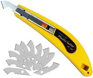 Professional Acrylic Plexiglass Sheet Cutter Scoring Knife Tool,With a Curved Handle,It Is More Convenient To Use.One handle,11 blades.(Yellow) Professional Acrylic Plexiglass Sheet Cutter Scoring Knife Tool,With a Curved Handle,It Is More Convenient To Use.One handle,11 blades.(Yellow)