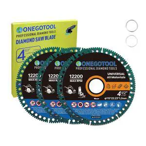 4-1/2 inch Indestructible Cutting Discs for Angle Grinder 7/8" Blades Cut Off Wheels Diamond Tool Metal rebar Porcelain Tile Granite Marble Smooth Cutter (3pcs) 4-1/2 inch Indestructible Cutting Discs for Angle Grinder 7/8" Blades Cut Off Wheels Diamond Tool Metal rebar Porcelain Tile Granite Marble Smooth Cutter (3pcs)