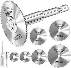Cutting Wheel for Drill 1/4 Inch Hex Shank Rotary Drill Saw | 6 Pcs HSS Saw Blades for Drills Rotary Tools, 1 x 1/4 Inch Hex Shank, 1 x Screwdriver, Fits Most Drills Rotary Tools Cutting Wheel for Drill 1/4 Inch Hex Shank Rotary Drill Saw | 6 Pcs HSS Saw Blades for Drills Rotary Tools, 1 x 1/4 Inch Hex Shank, 1 x Screwdriver, Fits Most Drills Rotary Tools