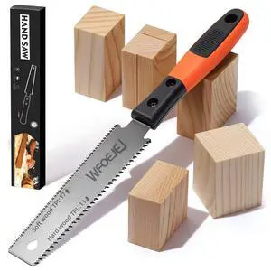 Japanese Hand Saw, 6-Inch Double-Edge Pull Saw, SK5 Flexible Blade, 11/17 TPI Blade with Soft Grip Handle for Hardwood & Softwood Woodworking Japanese Hand Saw, 6-Inch Double-Edge Pull Saw, SK5 Flexible Blade, 11/17 TPI Blade with Soft Grip Handle for Hardwood & Softwood Woodworking