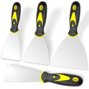 Putty Knife, 4Pcs Spackle Knife Set (2, 3, 4, 5 in), Stainless Steel Paint Scraper, Taping Knife Tool for Repairing Drywall, Removing Wallpaper, Applying Putty, Plaster, Cement, Adhesive Putty Knife, 4Pcs Spackle Knife Set (2, 3, 4, 5 in), Stainless Steel Paint Scraper, Taping Knife Tool for Repairing Drywall, Removing Wallpaper, Applying Putty, Plaster, Cement, Adhesive