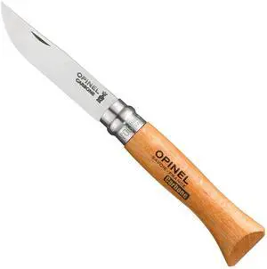 No. 06 Carbone - Carbon Steel Folding Pocket Knife, Beechwood Handle | Easy to Sharpen, Lightweight, Simple Design, Virobloc Safety Ring, Made in Savoie France No. 06 Carbone - Carbon Steel Folding Pocket Knife, Beechwood Handle | Easy to Sharpen, Lightweight, Simple Design, Virobloc Safety Ring, Made in Savoie France