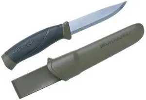 Companion Carbon Steel Fixed-Blade Knife with Sheath, 4.1 Inch, Military Green Companion Carbon Steel Fixed-Blade Knife with Sheath, 4.1 Inch, Military Green