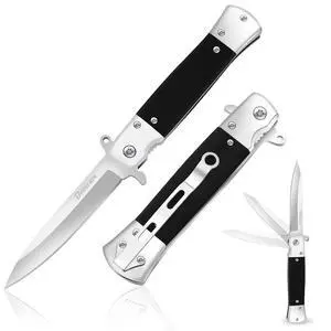 Pocket Knife, Folding Wood Knives Blade 4in, Foldable Survival Small Knife with Pocket Clip, Sharp Steel Blade, Button Lock & Glass Breaker for Everyday Carry EDC Hunting Camping Pocket Knife, Folding Wood Knives Blade 4in, Foldable Survival Small Knife with Pocket Clip, Sharp Steel Blade, Button Lock & Glass Breaker for Everyday Carry EDC Hunting Camping