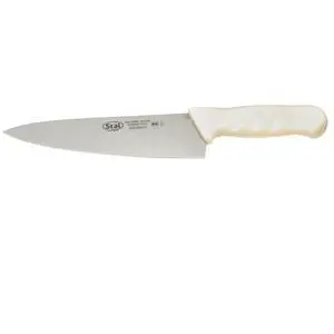 8" White Chef's Stainless Steel Knife | Razor sharp blade, NSF listed, Restaurant service, Great for Meat Prep, Vegetable Prep, Bread Service and Kitchen Prep 8" White Chef's Stainless Steel Knife | Razor sharp blade, NSF listed, Restaurant service, Great for Meat Prep, Vegetable Prep, Bread Service and Kitchen Prep