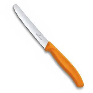 VIC-6.7836.L119 Swiss Classic Utility - Colored 4½" Serrated Round Blade ¾" width at handle Orange, Multicolor VIC-6.7836.L119 Swiss Classic Utility - Colored 4½" Serrated Round Blade ¾" width at handle Orange, Multicolor