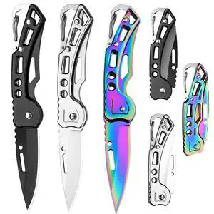 3 Pack Pocket Knife Set, Folding Knife with Keychain | Self Defense Knife for Women & Men, Stainless Steel, Small Sharp, Carabiner Knife for Outdoor Camping Hiking Mens Gift 3 Pack Pocket Knife Set, Folding Knife with Keychain | Self Defense Knife for Women & Men, Stainless Steel, Small Sharp, Carabiner Knife for Outdoor Camping Hiking Mens Gift