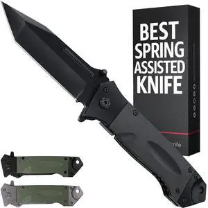 Spring Assisted Heavy Duty Pocket Knife for Men - 3.5" Tanto Sharp Blade - Folding Tactical Self Defense Japanese Knives with Portable Clip - for Hunting Camping Military Survival Work EDC 6688 BB Spring Assisted Heavy Duty Pocket Knife for Men - 3.5" Tanto Sharp Blade - Folding Tactical Self Defense Japanese Knives with Portable Clip - for Hunting Camping Military Survival Work EDC 6688 BB