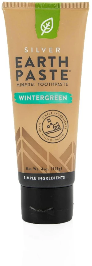 Earthpaste with Silver - Natural Non-Fluoride Toothpaste, 4 Ounce Tube (Wintergreen) Earthpaste with Silver - Natural Non-Fluoride Toothpaste, 4 Ounce Tube (Wintergreen)