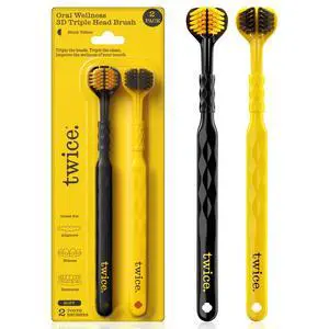 3D Triple-Head Toothbrush Soft Bristles for Sensitive Gums with Advanced 3-Sided Design to Effectively Remove Plaque, Also Suitable for Braces, Aligners & Dentures, 2 Count(Pack of 1) 3D Triple-Head Toothbrush Soft Bristles for Sensitive Gums with Advanced 3-Sided Design to Effectively Remove Plaque, Also Suitable for Braces, Aligners & Dentures, 2 Count(Pack of 1)