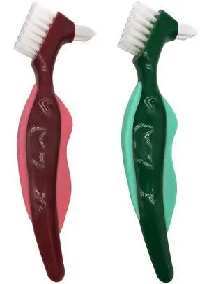 Premium Hard Denture Brush Toothbrush, Cleaning Brush, Multi-Layered Bristles & Portable Denture Double Sided Brush, Denture Care (Pack of 2) Premium Hard Denture Brush Toothbrush, Cleaning Brush, Multi-Layered Bristles & Portable Denture Double Sided Brush, Denture Care (Pack of 2)