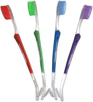 Orthodontic Toothbrush V-Trim Double-Ended Brush with Interproximal Head for Cleaning Ortho Braces, 4 Count (Pack of 1) Orthodontic Toothbrush V-Trim Double-Ended Brush with Interproximal Head for Cleaning Ortho Braces, 4 Count (Pack of 1)