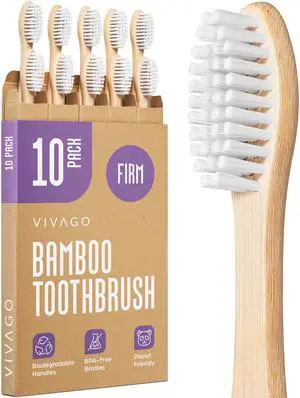 Firm Toothbrushes for Adults - 10 Pack | BPA Free Hard Bristle Toothbrush Firm - Bamboo Toothbrushes Hard Firm Toothbrushes for Adults - 10 Pack | BPA Free Hard Bristle Toothbrush Firm - Bamboo Toothbrushes Hard
