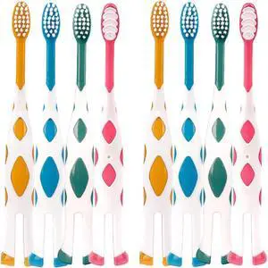8 Packs Kids Toothbrush,Extra Soft Lovely Deer Toddler Toothbrush for 2-8 Years (Pink&Orange&Blue&Green) 8 Packs Kids Toothbrush,Extra Soft Lovely Deer Toddler Toothbrush for 2-8 Years (Pink&Orange&Blue&Green)
