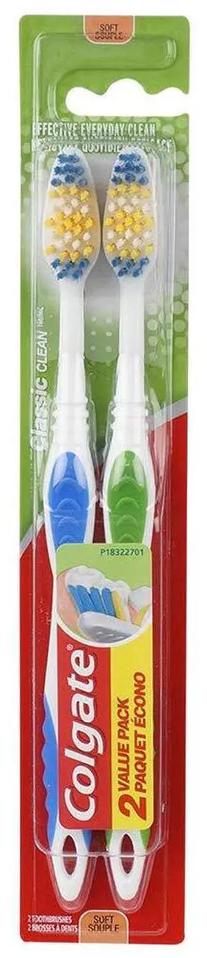 Classic Clean Full Head Toothbrush, Soft, 2 Count Classic Clean Full Head Toothbrush, Soft, 2 Count