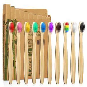 10 Vibrant Colors Bamboo Toothbrushes | BPA Free Soft Bristles Toothbrushes | Biodegradable & Compostable Eco-Friendly Toothbrushes | Natural Wooden Toothbrush - 100% Recycled Packaging 10 Vibrant Colors Bamboo Toothbrushes | BPA Free Soft Bristles Toothbrushes | Biodegradable & Compostable Eco-Friendly Toothbrushes | Natural Wooden Toothbrush - 100% Recycled Packaging