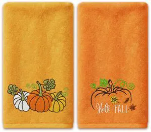 Fall Hand Towels, Orange Embroidered Towel, Fall Bathroom Decor | Pumpkin Bathroom Towels, Autumn,14" x 30", Yellow, Kitchen Decorations for Drying, Cleaning, Cooking Fall Hand Towels, Orange Embroidered Towel, Fall Bathroom Decor | Pumpkin Bathroom Towels, Autumn,14" x 30", Yellow, Kitchen Decorations for Drying, Cleaning, Cooking