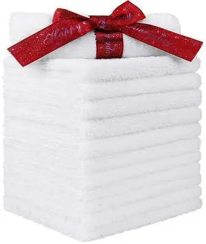 Microfiber Washcloths 12 Pack, Highly Absorbent and Soft Face Towel, Multi-Purpose White Wash Cloths for Bathroom, Hotel, Spa, Gym, and Kitchen, 12x12 Inch Microfiber Washcloths 12 Pack, Highly Absorbent and Soft Face Towel, Multi-Purpose White Wash Cloths for Bathroom, Hotel, Spa, Gym, and Kitchen, 12x12 Inch