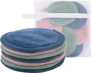 Makeup Remove Wipes, 7 Pack + Bag, 4" Diameter, Assorted Colors | Soft Microfiber, Laundry and Storage Bag Included, Reusable, Machine Washable, Remove Makeup, Travel Essential Makeup Remove Wipes, 7 Pack + Bag, 4" Diameter, Assorted Colors | Soft Microfiber, Laundry and Storage Bag Included, Reusable, Machine Washable, Remove Makeup, Travel Essential