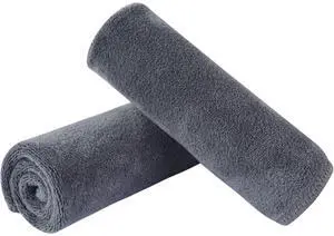 Microfiber Facial Cloths Fast Drying Washcloth 12inch x 12inch Grey 2 pack Microfiber Facial Cloths Fast Drying Washcloth 12inch x 12inch Grey 2 pack