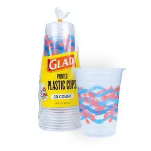 Everyday Clear Plastic Cups, Lobster Waves, 16 Oz, 20 Count | Sturdy disposable cups, holds ice and cold drinks without leaking, ideal for beach parties and summer gatherings Everyday Clear Plastic Cups, Lobster Waves, 16 Oz, 20 Count | Sturdy disposable cups, holds ice and cold drinks without leaking, ideal for beach parties and summer gatherings
