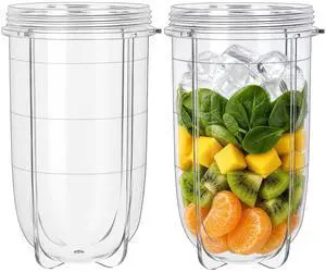 2 Pack 16oz Replacement Cups for Magic Bullet 250W Blender | Food Grade Plastic Blender Cups, Fits 250W Magic Bullet MB1001 Series, Ideal for Fitness Shakes, Smoothies, & Daily Meal Prep 2 Pack 16oz Replacement Cups for Magic Bullet 250W Blender | Food Grade Plastic Blender Cups, Fits 250W Magic Bullet MB1001 Series, Ideal for Fitness Shakes, Smoothies, & Daily Meal Prep