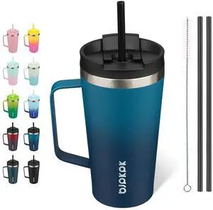 18oz Insulated Tumbler with Handle, Lid & Straw, Stainless Steel | Double Wall Vacuum Insulated Coffee Travel Mug - Keeps Cold & Hot, BPA Free, Cupholder Fit for Office, Gym & Travel 18oz Insulated Tumbler with Handle, Lid & Straw, Stainless Steel | Double Wall Vacuum Insulated Coffee Travel Mug - Keeps Cold & Hot, BPA Free, Cupholder Fit for Office, Gym & Travel