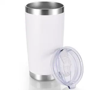 20 oz Tumblers Stainless Steel Tumbler with Lid, 1 Pack | White, 20oz Insulated Coffee Mug, Double Wall Vacuum, Powder Coated Cup, for Hot and Cold Drinks 20 oz Tumblers Stainless Steel Tumbler with Lid, 1 Pack | White, 20oz Insulated Coffee Mug, Double Wall Vacuum, Powder Coated Cup, for Hot and Cold Drinks