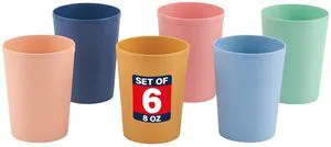 6 Pcs. Small Reusable Cups 8 oz Unbreakable Drinking Glasses -Toddler Cups for Water, Juice, MilkBPA Free Stackable Tumblers Plastic Cup set for Kitchen, Picnics, Parties- Kid-Friendly 6 Pcs. Small Reusable Cups 8 oz Unbreakable Drinking Glasses -Toddler Cups for Water, Juice, MilkBPA Free Stackable Tumblers Plastic Cup set for Kitchen, Picnics, Parties- Kid-Friendly