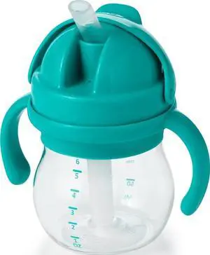 6 Ounce Transitions Straw Cup with Removable Handles - Teal 6 Ounce Transitions Straw Cup with Removable Handles - Teal