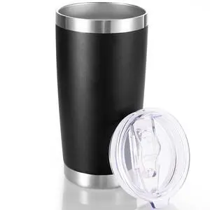 20 oz Tumbler Stainless Steel Tumblers with Lid Double Wall Vacuum Insulated Coffee Mug 20oz Powder Coated Cup for Hot and Cold Drinks, Black, 1 pack 20 oz Tumbler Stainless Steel Tumblers with Lid Double Wall Vacuum Insulated Coffee Mug 20oz Powder Coated Cup for Hot and Cold Drinks, Black, 1 pack