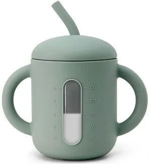 Silicone Baby Straw Cup Sippy Cup for 6+ Months, Infant to Toddler | 6 oz for 6 to 18 Months, My First Training Cup, Straw-Sipping & Bottle Weaning, Baby Water Cup with Handles, See-Thru Window Silicone Baby Straw Cup Sippy Cup for 6+ Months, Infant to Toddler | 6 oz for 6 to 18 Months, My First Training Cup, Straw-Sipping & Bottle Weaning, Baby Water Cup with Handles, See-Thru Window