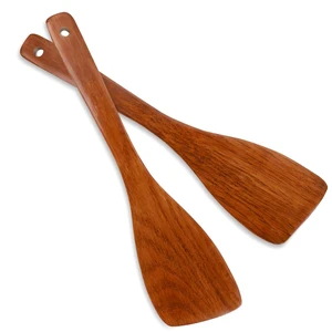 2PCS Wooden Spatula Set for Cooking - 12.8 Inches | Natural Wood Spatulas for Non-stick Cookware, Flat Horn-Shaped Frying Spatulas, Long Handle Wooden Cooking Utensils 2PCS Wooden Spatula Set for Cooking - 12.8 Inches | Natural Wood Spatulas for Non-stick Cookware, Flat Horn-Shaped Frying Spatulas, Long Handle Wooden Cooking Utensils