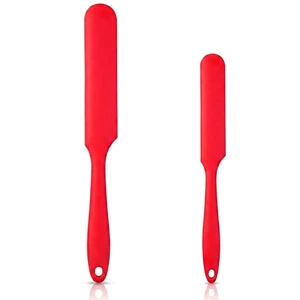 Plus size Silicone Jar Spatula 2PCS Cake Cream Butter Spatulas 13" & 9.6" Heat Resistant Mixing Batter Scraper Non-Stick Flexible Baking Cooking Spatulas. (Red) Plus size Silicone Jar Spatula 2PCS Cake Cream Butter Spatulas 13" & 9.6" Heat Resistant Mixing Batter Scraper Non-Stick Flexible Baking Cooking Spatulas. (Red)